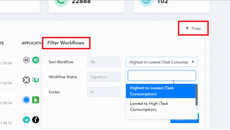 pabbly connect workflows filter feature