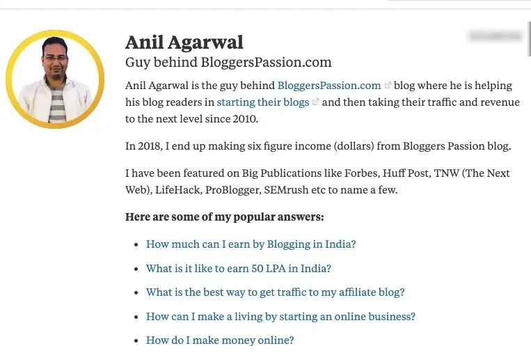 quora profile