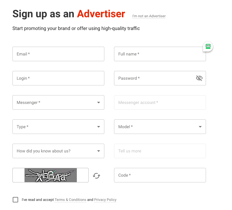Sign up As an Adsterra Advertiser