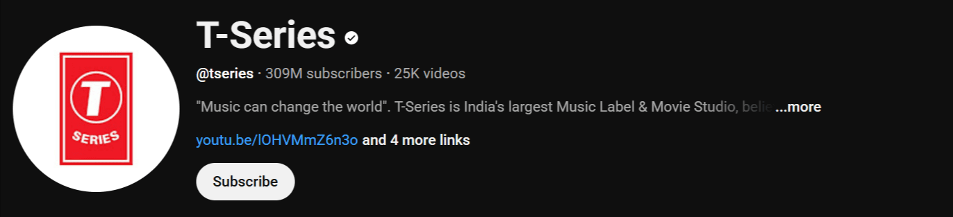 T-Series Is the Second Most Subscribed YouTube Channel