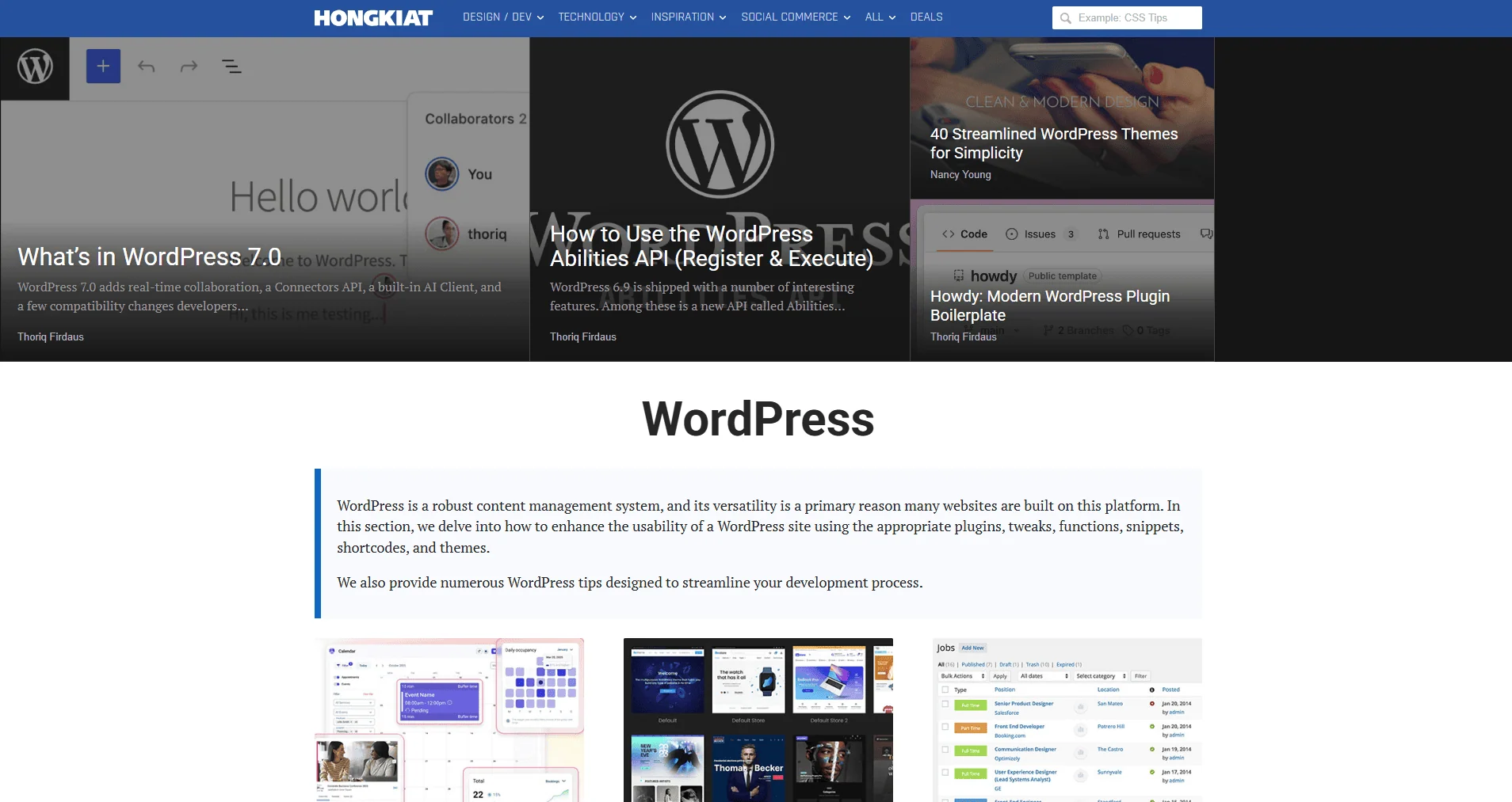 WordPress Hongkiat Blog