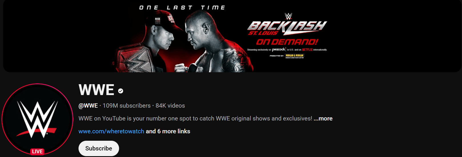 WWE YouTube Channel